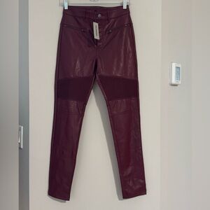 Calzedonia Faux Leather wine leggings size S